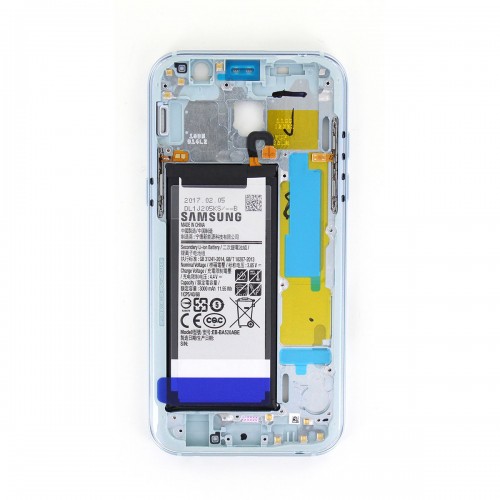 Châssis intermédiaire avec contour métal et batterie pour Galaxy A5 2017 Bleu photo 1